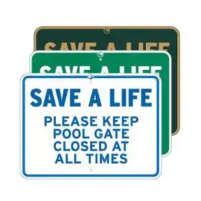 Pool Signs - "Save a Life"
