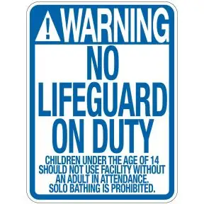 Pool Sign - "No Lifeguard" - Nevada