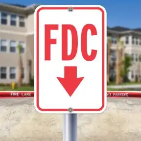 12x18 - Fire Lane FDC Down Arrow Sign 