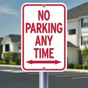12x18 - No Parking Signs - "Any Time" with Arrows