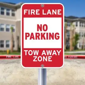 Fire Lane Signs - "No Parking Tow Away Zone" - 12x18