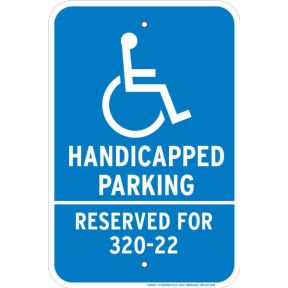 Custom Parking Signs - Handicap Parking Symbol and Message 