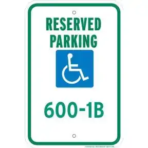 Custom Parking Signs - Handicap "Reserved Parking " 