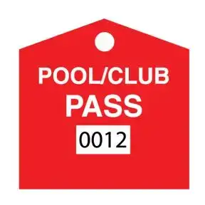 Pool Pass - Red - House Shape