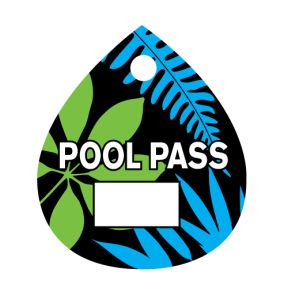 Pool Pass - Blue and Green Flowers - Water Drop
