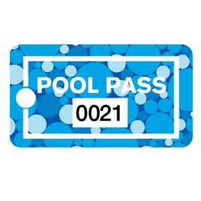 Pool Pass - Blue Dots - Rectangular