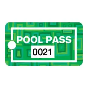 Pool Pass - Green Squares - Rectangular