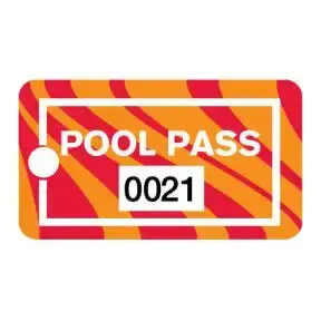 Pool Pass - Orange Swirl - Rectangular