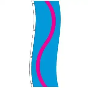 Vertical Flag - Ocean Blue, Hibiscus Pink, Ocean Blue