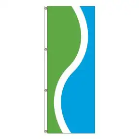 Vertical Flag - Lime, White, Ocean Blue