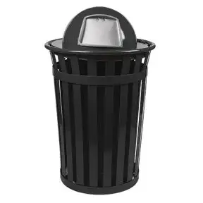 Steel Trash Cans - 36 Gallon - Wide Slat Dome Lid