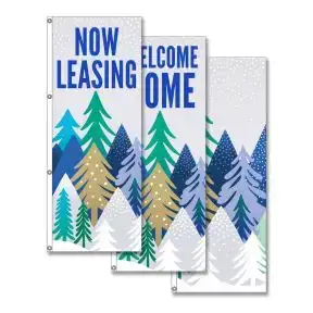 Vertical Flags - Winter Tree Line