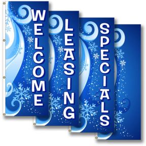 Vertical Holiday Flags - Winter Swirl