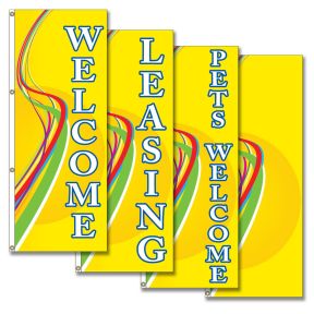 Vertical Flags - Yellow Swirl