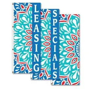Vertical Flags - Floral Pattern