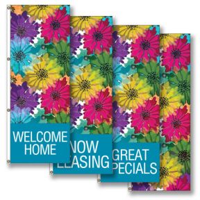 Vertical Flags - Watercolor Daisies