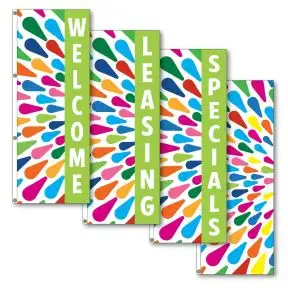 Vertical Flags - Colorful Raindrops