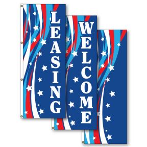 Vertical Flags - Patriotic Swirl