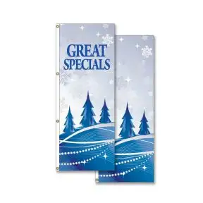 Vertical Flags - Silver Winter