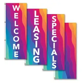 Vertical Flags - Multicolor Waves 