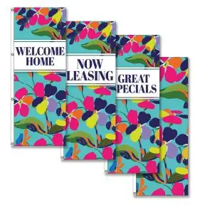 Vertical Flags - Floral Oasis