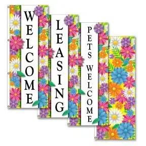 Vertical Flags - Happy Blooms