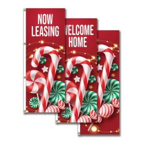 Vertical Flags - Candy Cane Burst