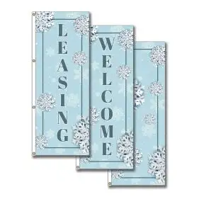 Vertical Flags - Glam Snowflake