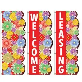 3D Vertical Flags - Flower Paradise