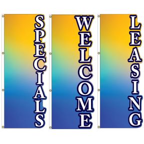 3D Vertical Flags - Sunrise