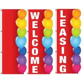 3D Vertical Flags - Bright Balloons