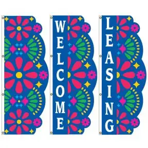 3D Vertical Flags - Festive Floral