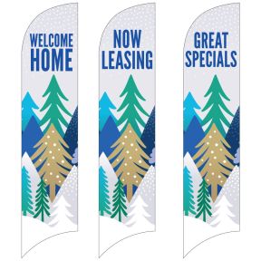 Wave Flags - Winter Tree Line