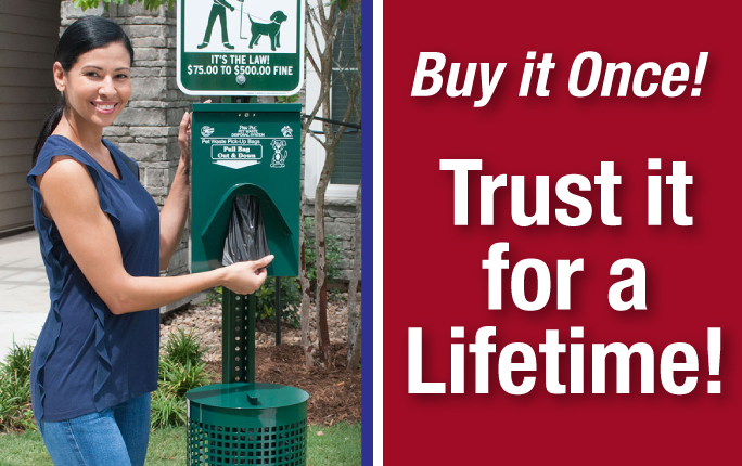 Metal Deluxe Pet Waste Stations &ndash; buy it once and trust it for a lifetime!