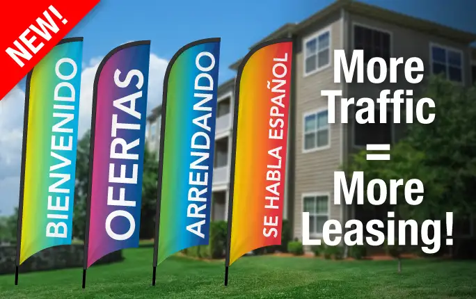 More Traffic = More Leasing with Spanish Brights Wave Flags!