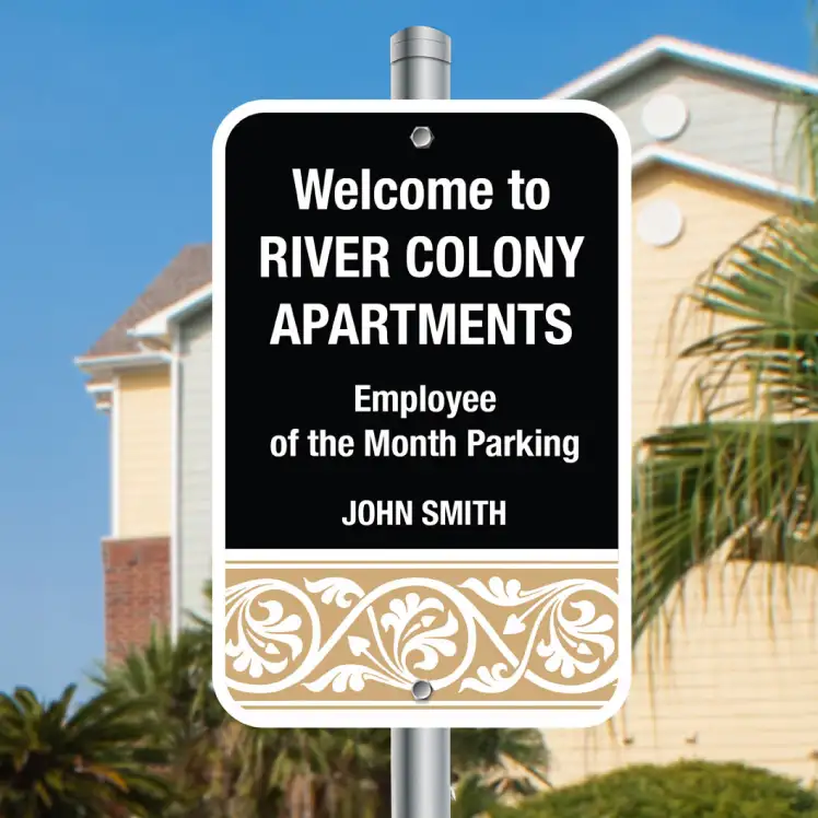 Property management full color custom sign with pole.