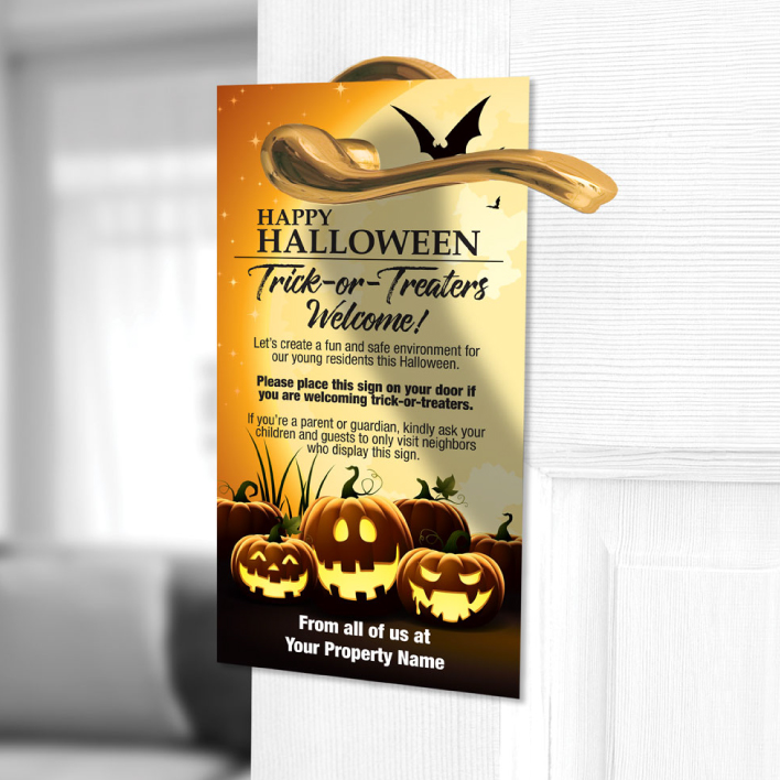 Personalized seasonal door hangers for apartment communities that improve resident communication